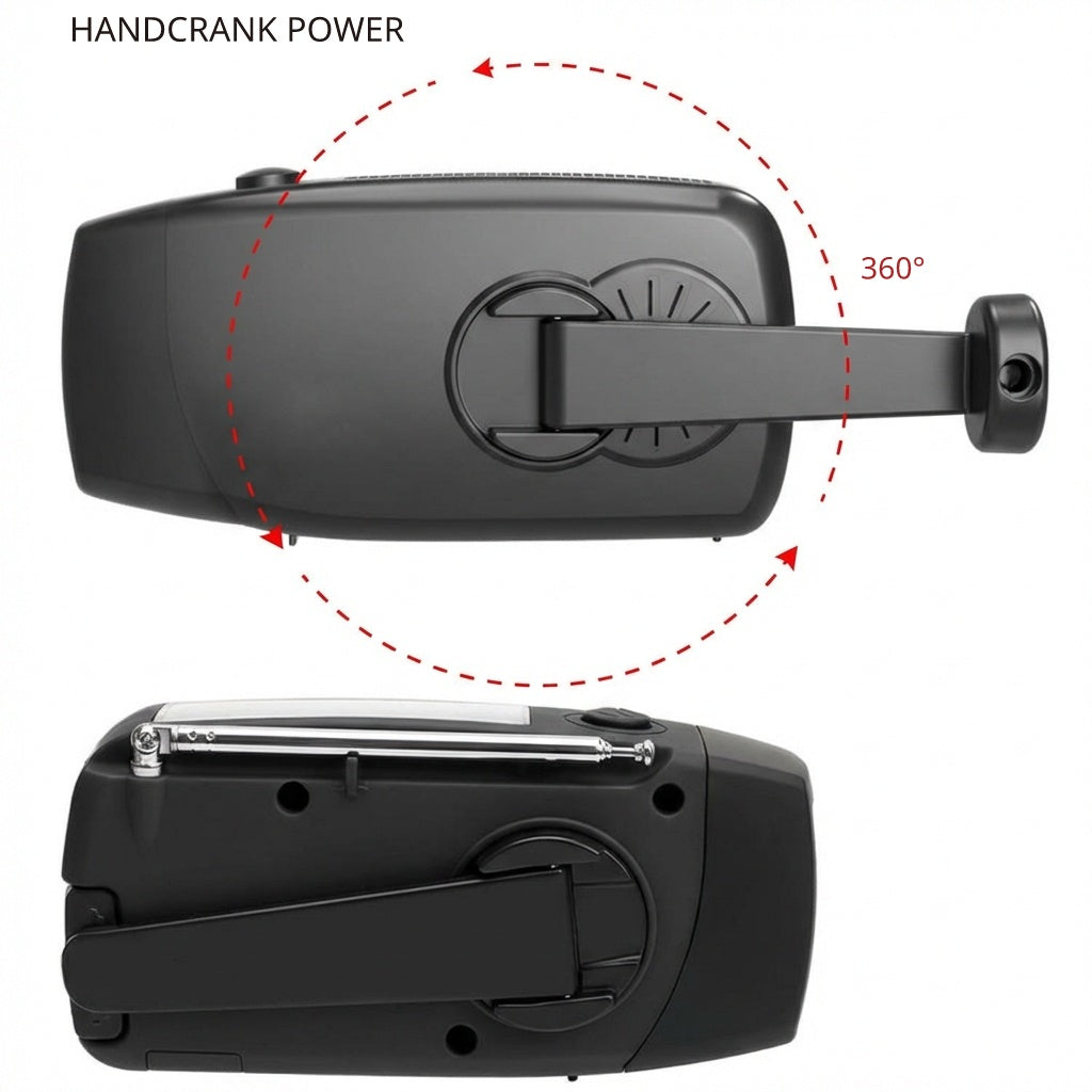 Entry-level Emergency Radio AM/FM – Compact 2,000mAh Power Bank – Solar, Dynamo & LED Flashlight