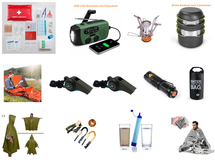 Emergency kit for 2 people