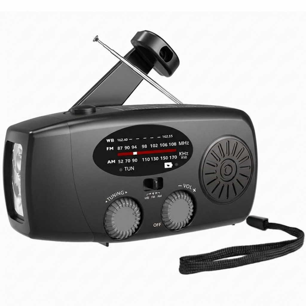 Entry-level Emergency Radio AM/FM – Compact 2,000mAh Power Bank – Solar, Dynamo & LED Flashlight