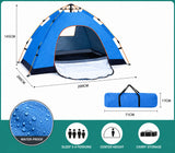Tienda de campaña 3-4 personas/niños – medida 200x140 cm – Impermeable, varillas de fibra de vidrio y doble capa