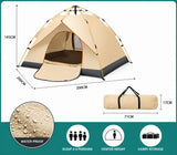 Tienda de campaña 3-4 personas/niños – medida 200x140 cm – Impermeable, varillas de fibra de vidrio y doble capa
