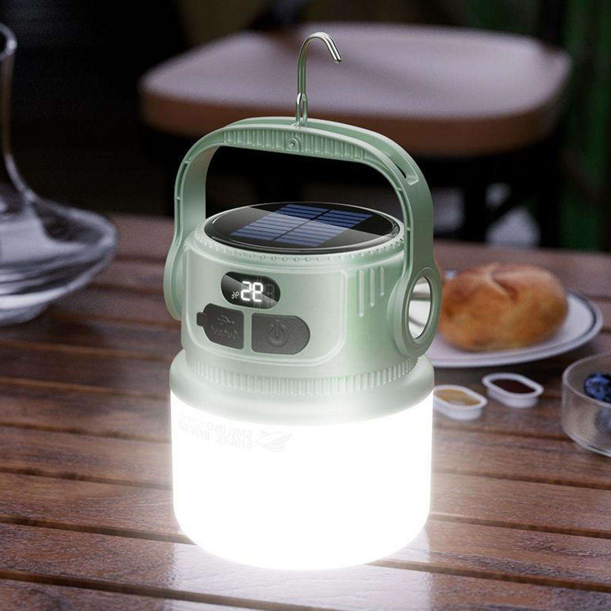 LED Camping Lantern - Rechargeable Solar Powered