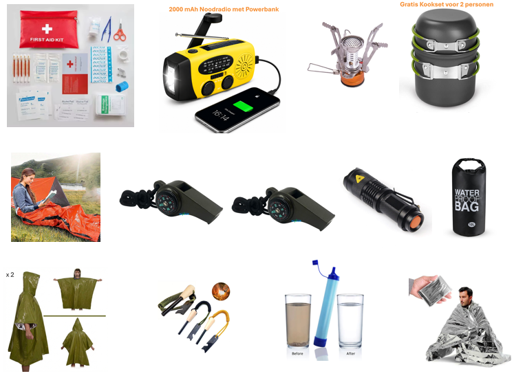 Emergency kit for 2 people